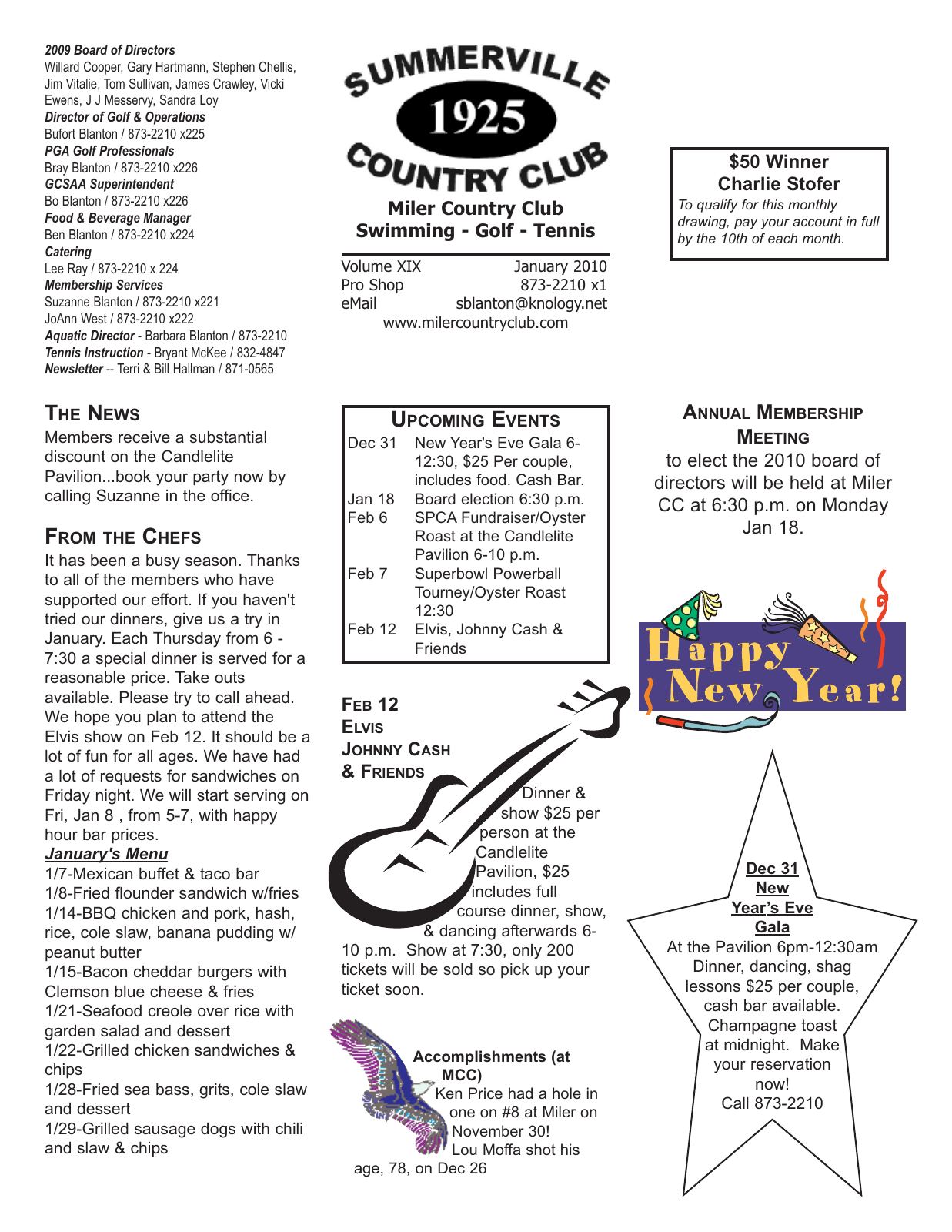 January 2010 newsletter, page 1 of 2