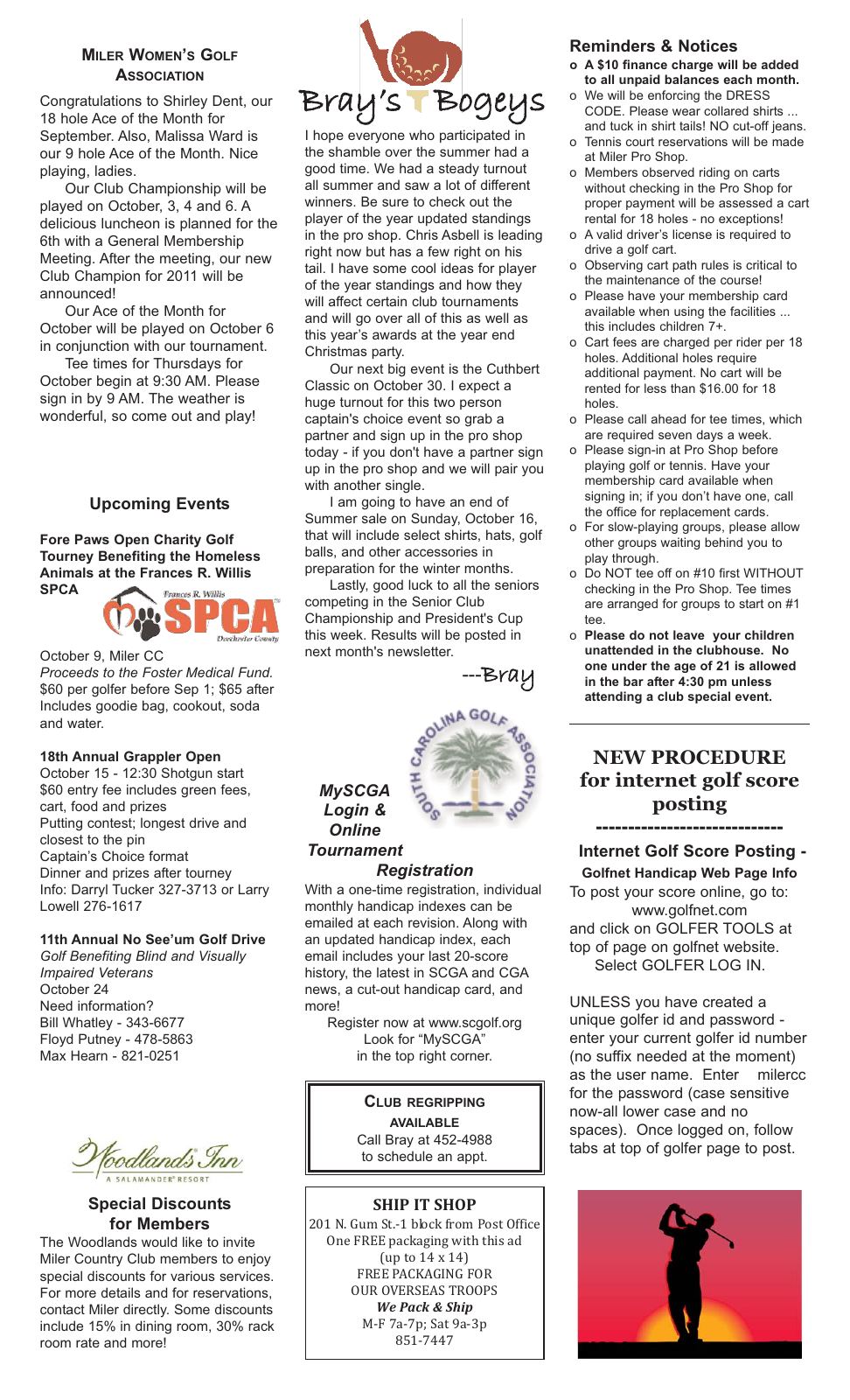 October 2011 newsletter, page 2 of 2