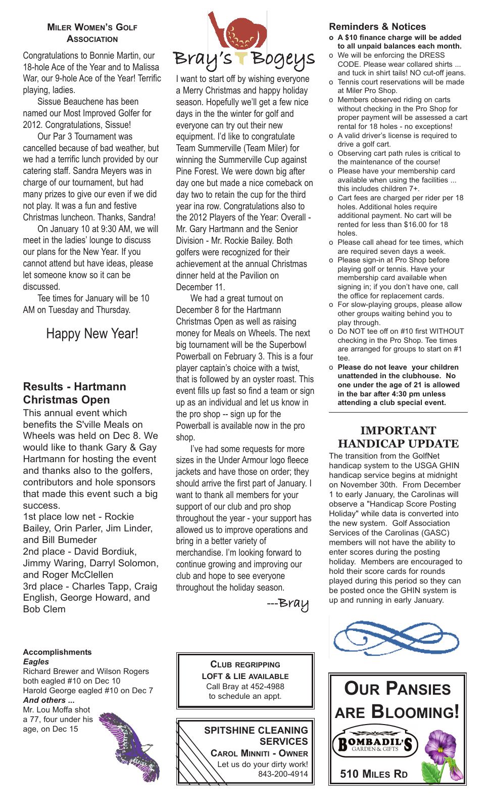 January 2013 newsletter, page 2 of 2