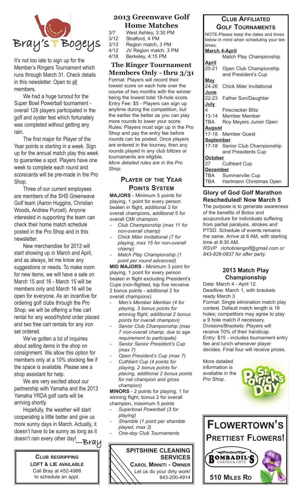 March 2013 newsletter, page 2 of 2