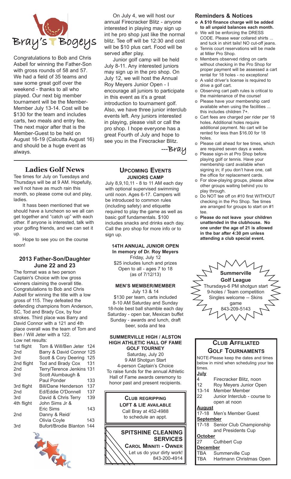 July 2013 newsletter, page 2 of 2