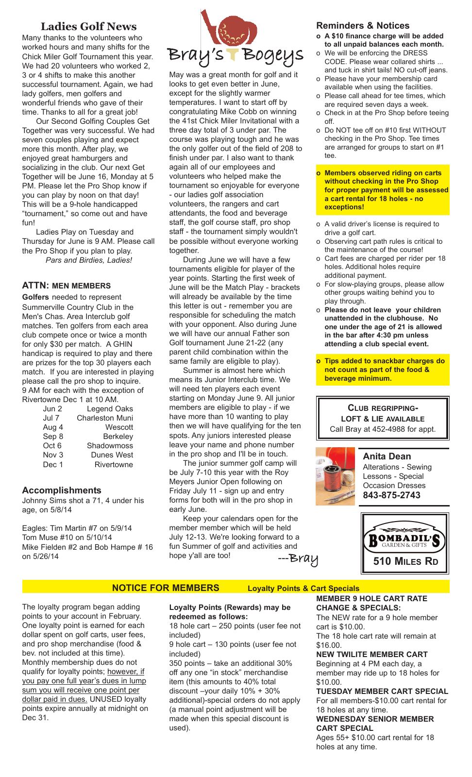 June 2014 newsletter, page 2 of 2
