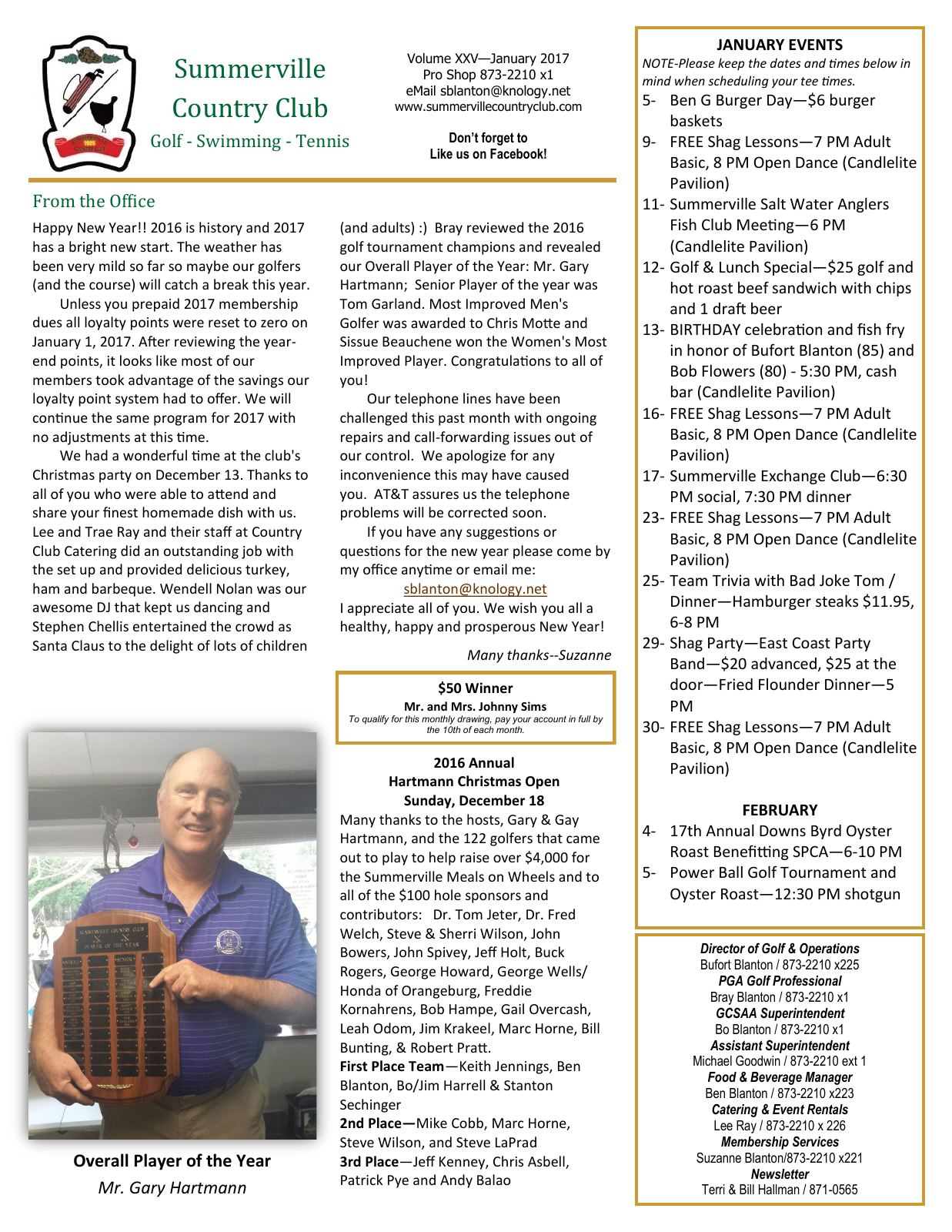 January 2017 newsletter, page 1 of 2