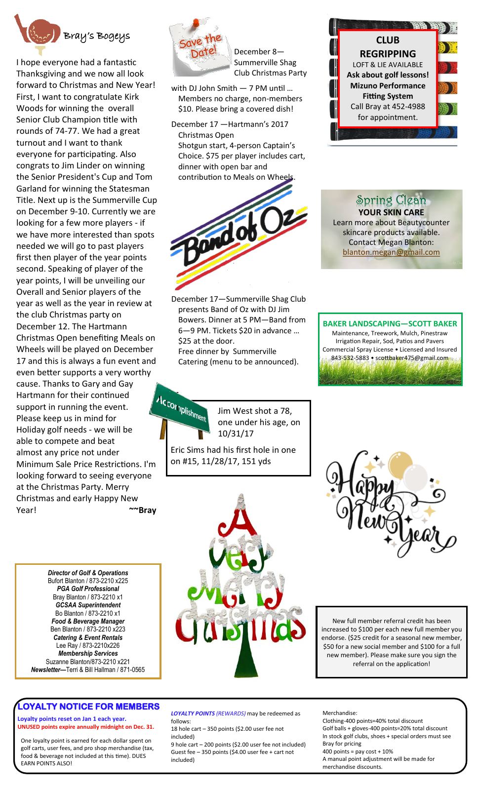 December 2017 newsletter, page 2 of 2