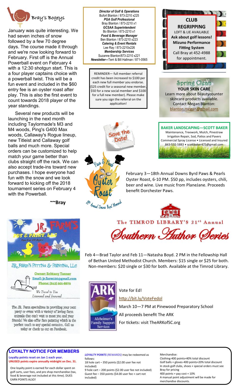 February 2018 newsletter, page 2 of 2
