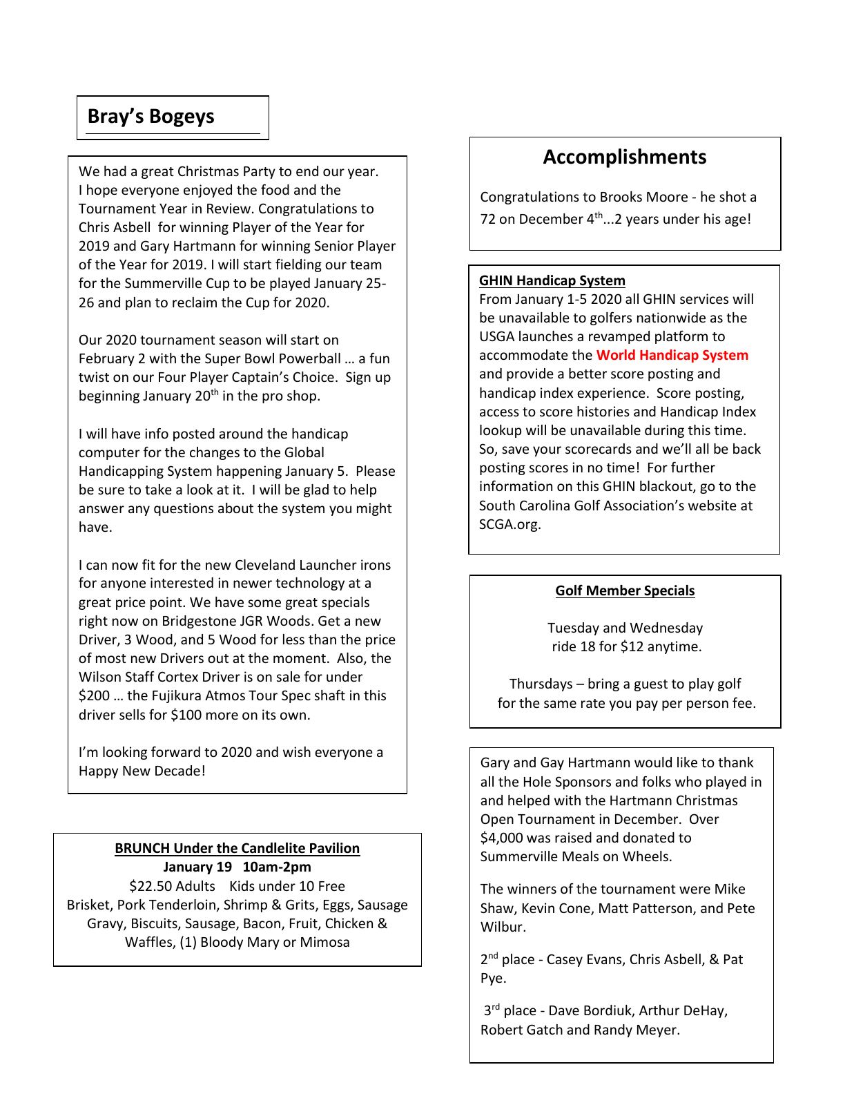 January 2020 newsletter, page 2 of 2