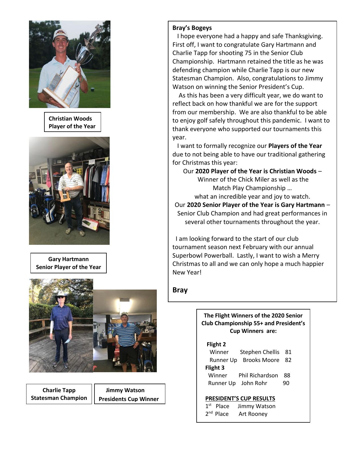 December 2020 newsletter, page 2 of 3