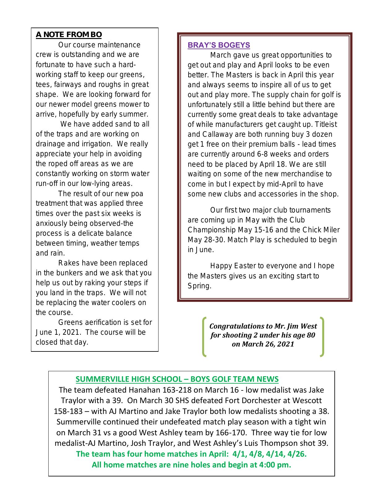 April 2021 newsletter, page 2 of 2
