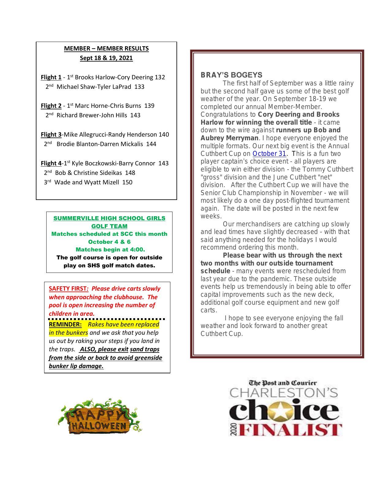 October 2021 newsletter, page 2 of 2