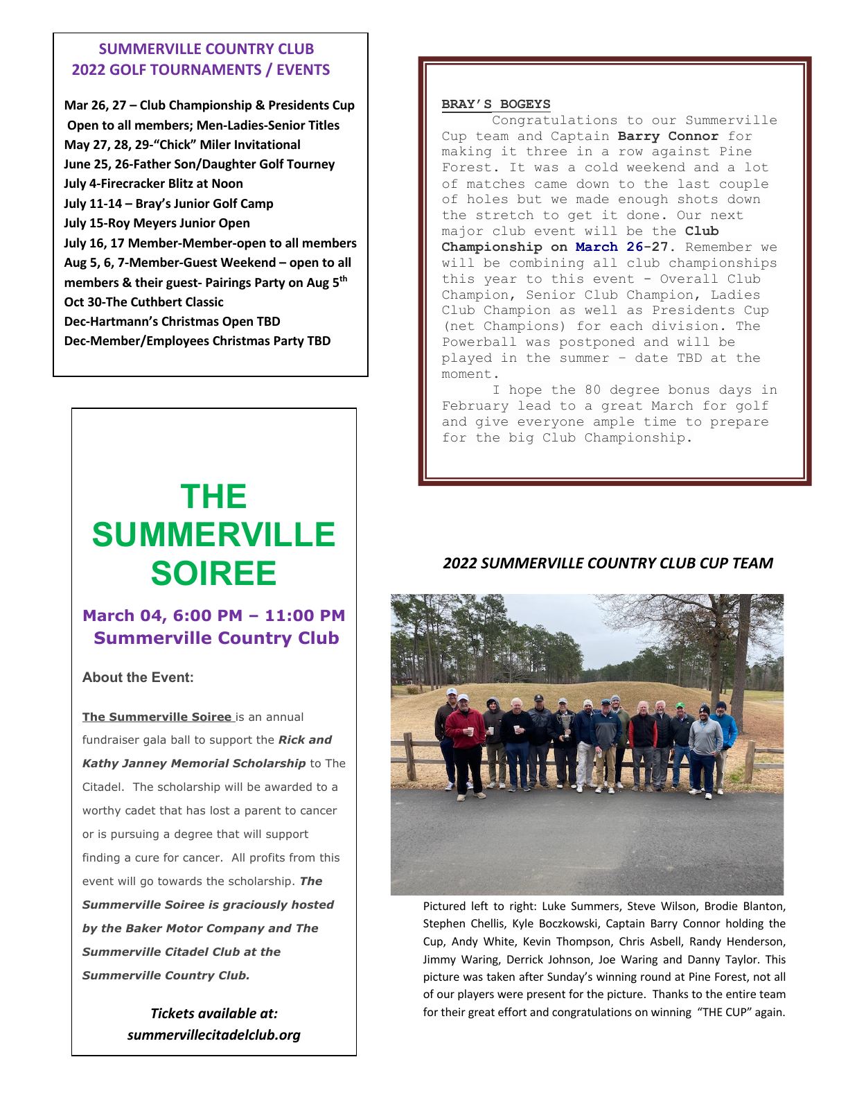 March 2022 newsletter, page 2 of 2