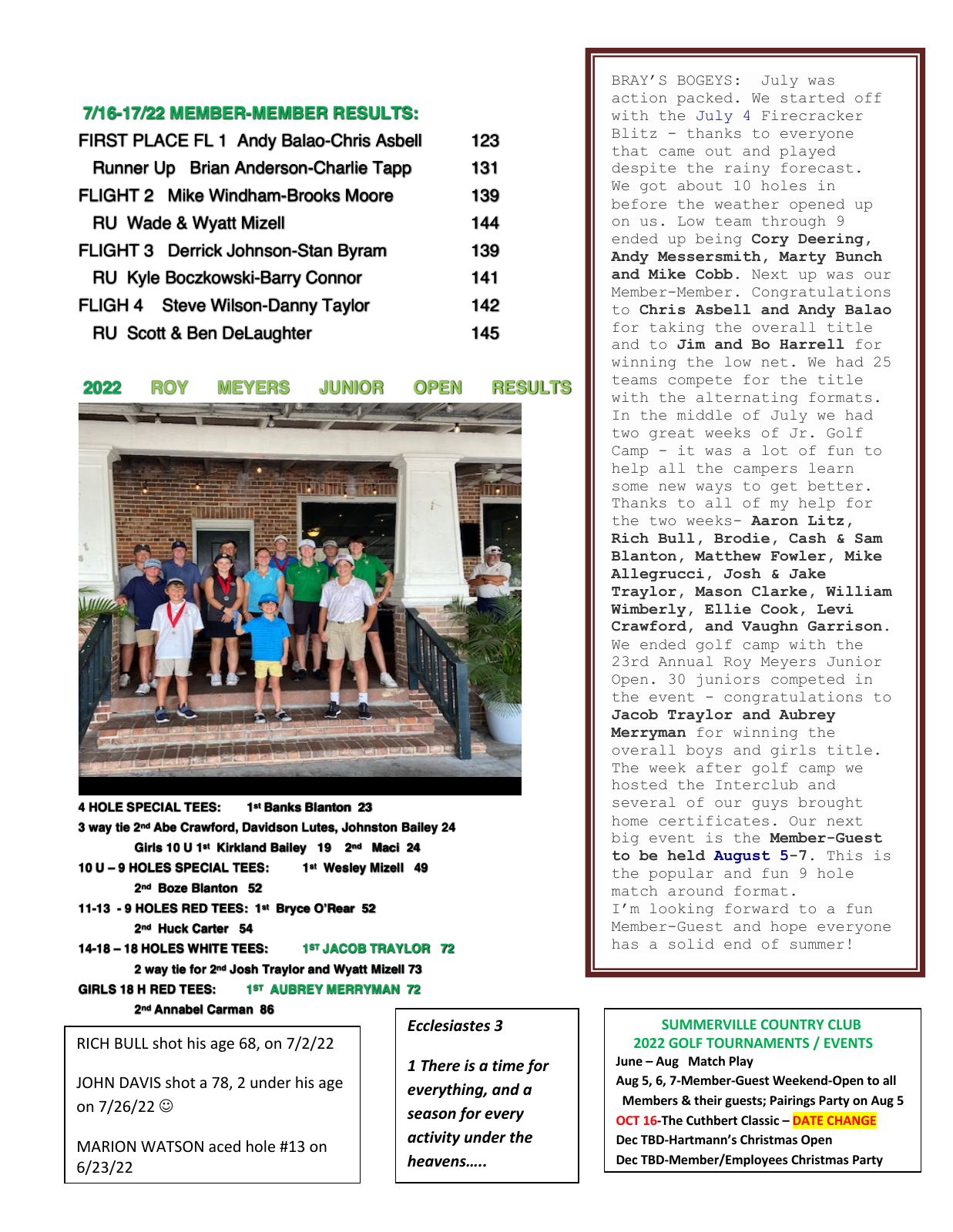 August 2022 newsletter, page 2 of 2