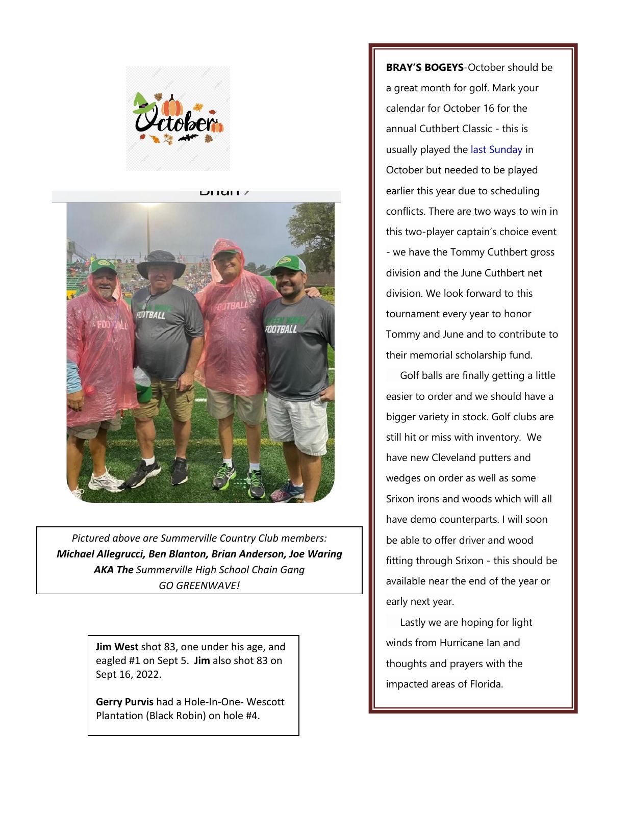 October 2022 newsletter, page 2 of 3