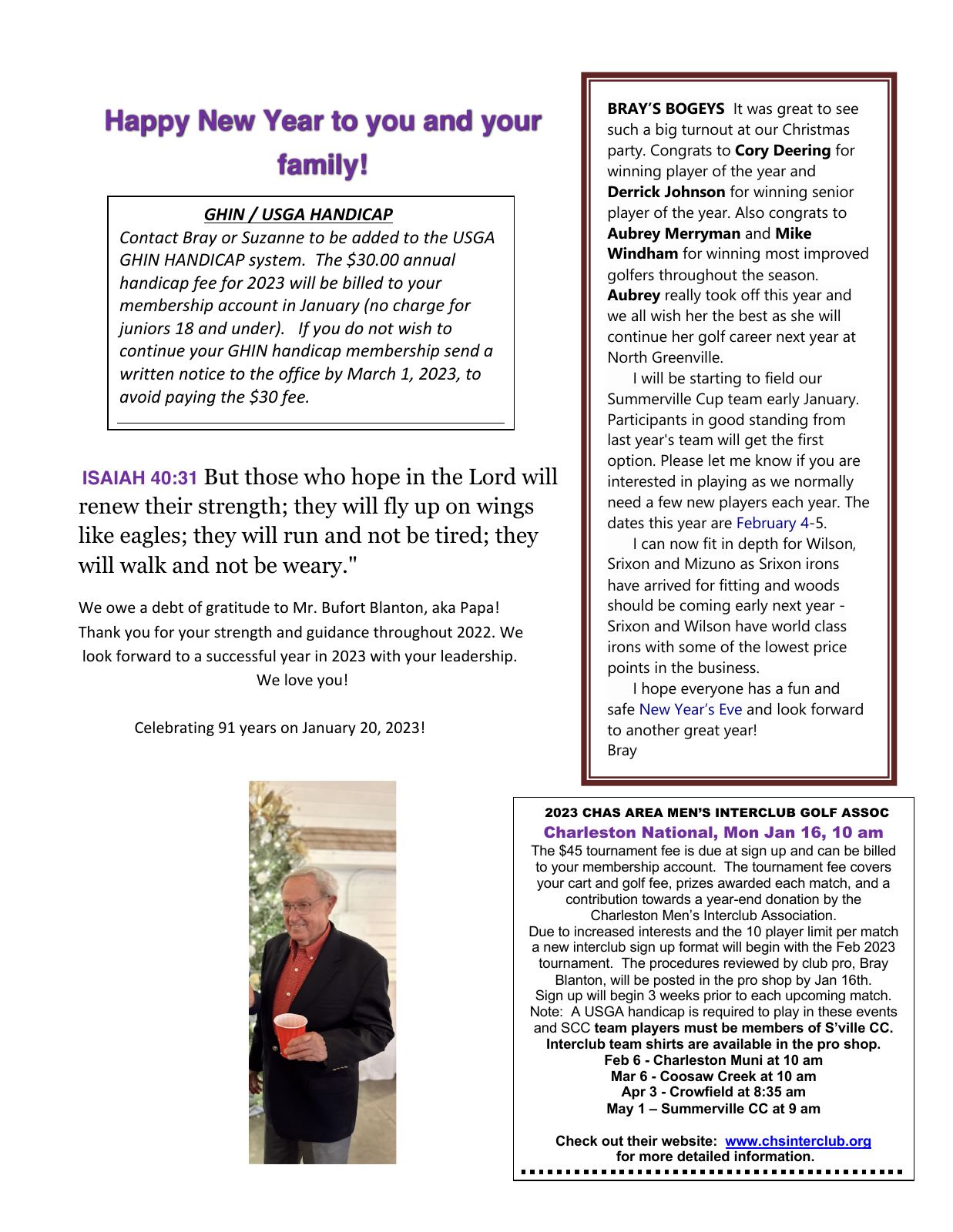 January 2023 newsletter, page 2 of 2