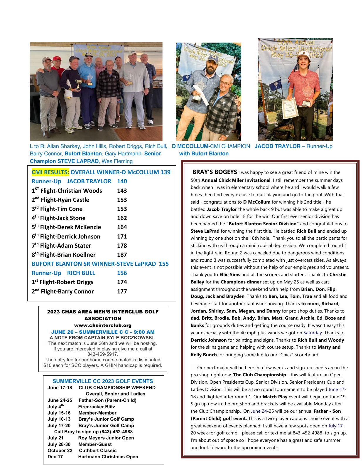 June 2023 newsletter, page 2 of 2