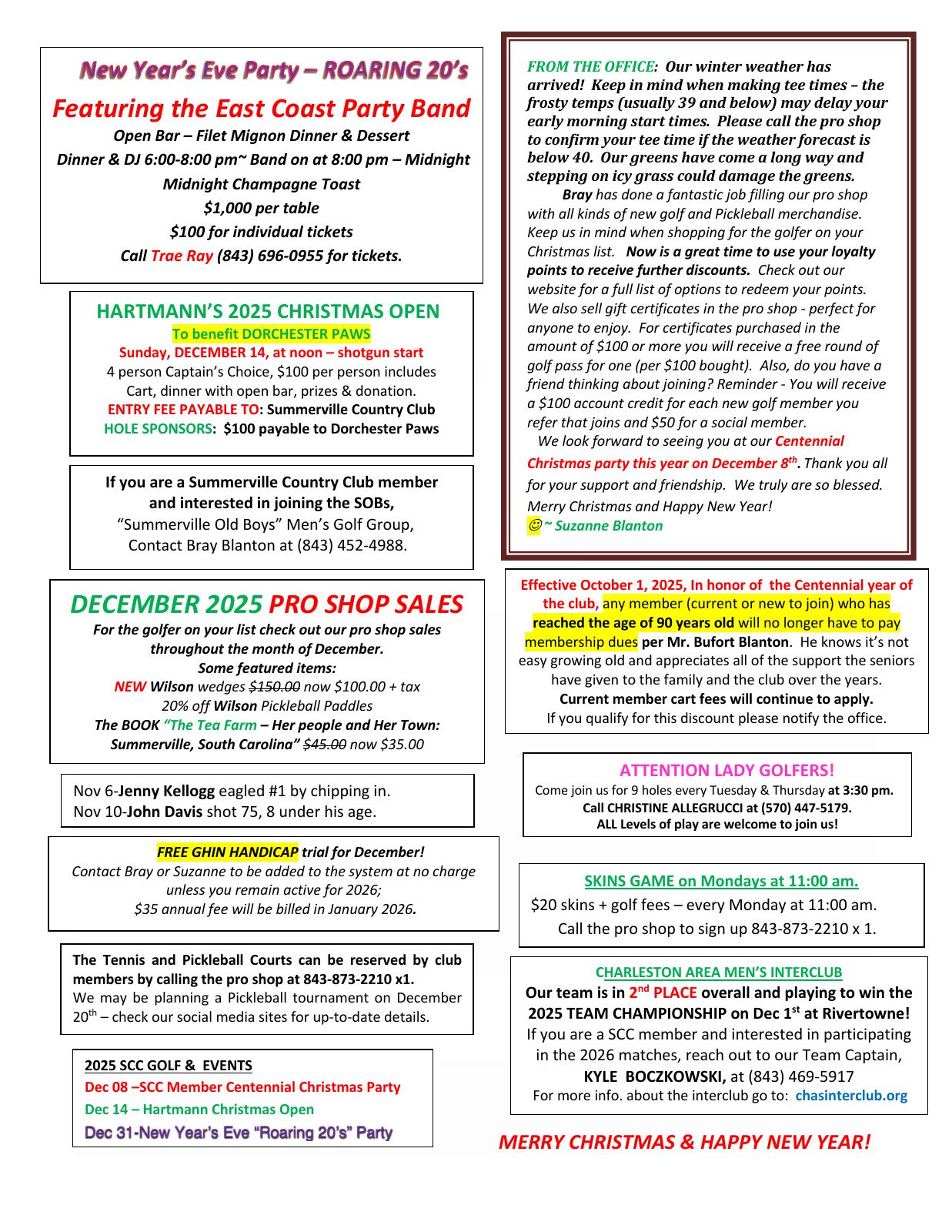 December 2025 newsletter, page 2 of 2