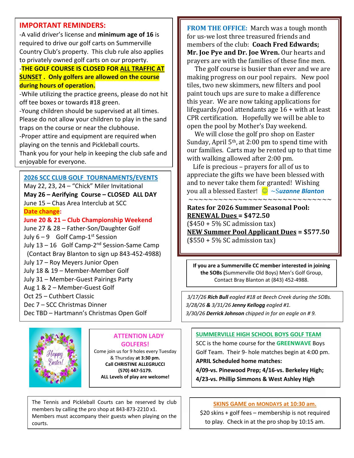 April 2026 newsletter, page 2 of 2
