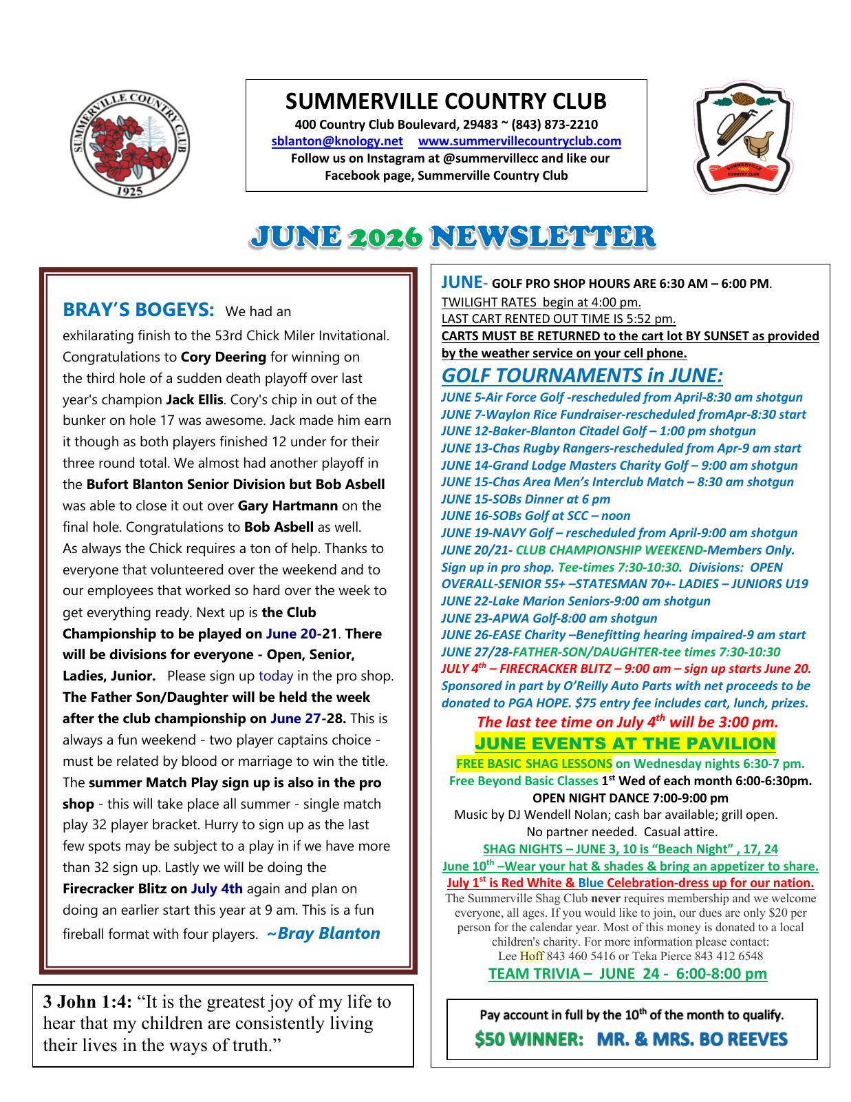 June 2026 newsletter, page 1 of 2
